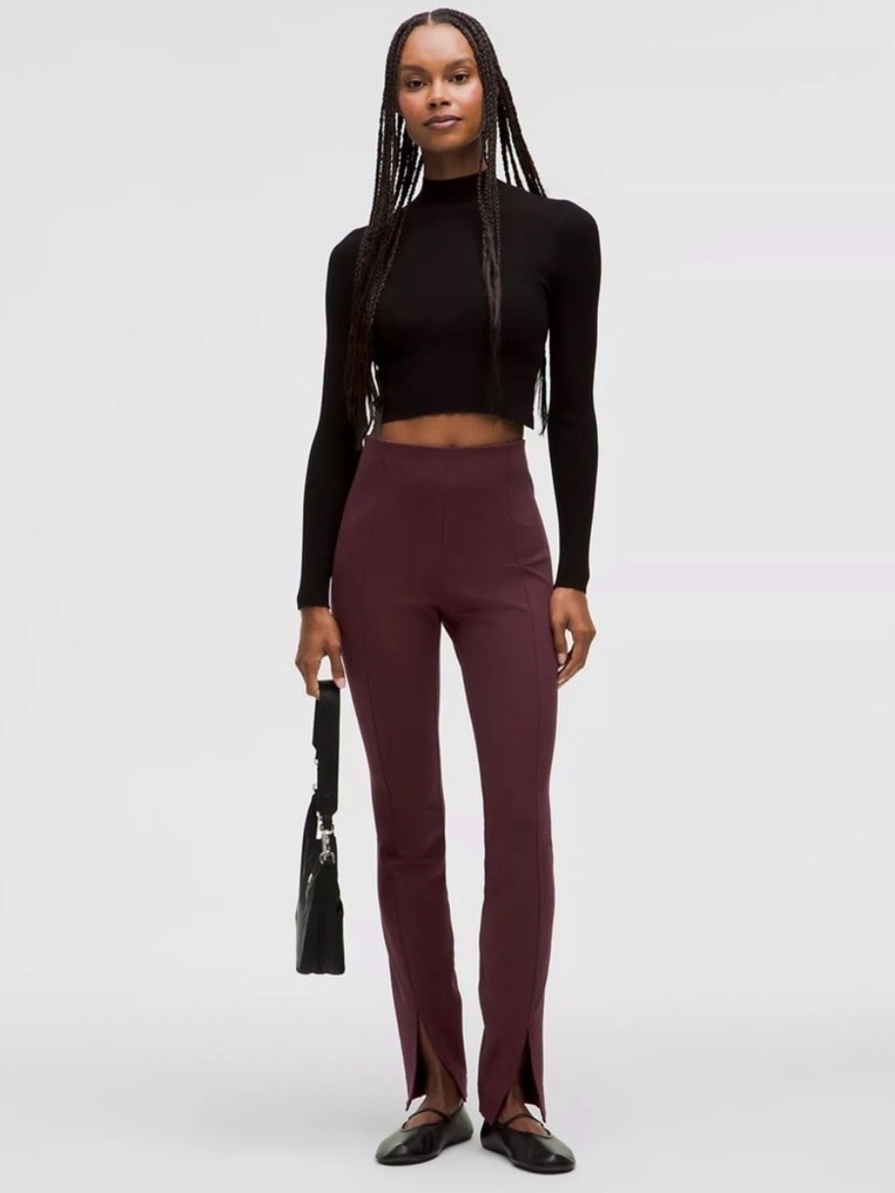 lululemon athletica Burgundy Straight-Leg Split Hem Pants